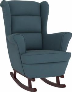 vidaXL vidaXL Fotel bujany z kauczukowymi nóżkami, niebieski, aksamit 2