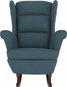 vidaXL vidaXL Fotel bujany z kauczukowymi nóżkami, niebieski, aksamit 4