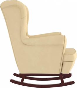 vidaXL vidaXL Fotel bujany z kauczukowymi nóżkami, kremowy, aksamit 5