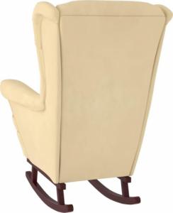 vidaXL vidaXL Fotel bujany z kauczukowymi nóżkami, kremowy, aksamit 6