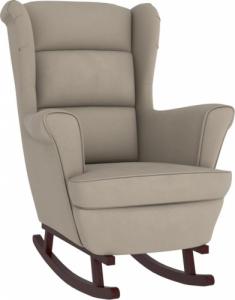 vidaXL vidaXL Fotel bujany z kauczukowymi nóżkami, jasnoszary, aksamit 2