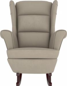 vidaXL vidaXL Fotel bujany z kauczukowymi nóżkami, jasnoszary, aksamit 4