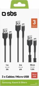 Kabel USB SBS Mobile USB-A - microUSB 2 m Czarny 1