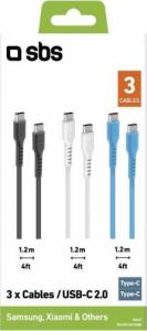 Kabel USB SBS Mobile USB-C - USB-C 1.2 m Czarny 1