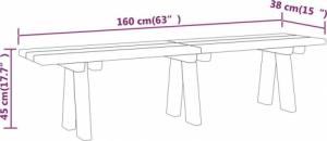 vidaXL vidaXL Ławka ogrodowa, 160 cm, impregnowane drewno sosnowe 7