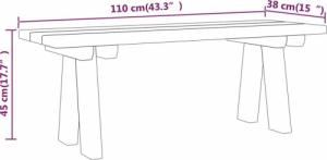 vidaXL vidaXL Ławka ogrodowa, 110 cm, impregnowane drewno sosnowe 7