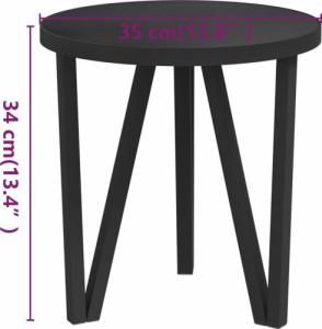 vidaXL vidaXL Stolik herbaciany, czarny, 35 cm, MDF 5