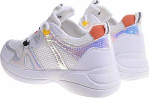 Sneakersy damskie z holograficznymi wstawkami Białe /C3-2 10685 W297/ 40 8