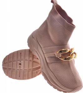Wysokie trampki z łańcuchem Khaki /G2-3 11093 W392/ 40 8