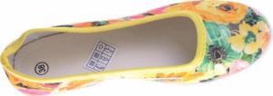 Pantofelek24 Damskie tenisówki żółte na koturnie w kwiaty /F5-2 7775 S190/ 37 7