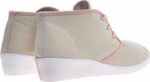 Pantofelek24 Wiązane beżowe tenisówki na koturnie /B1-3 11147 S197/ 38 4