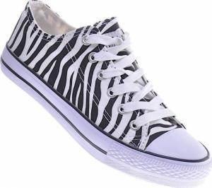 Pantofelek24 Pasiaste trampki damskie ZEBRA /G5-2 3214 T193/ 38 3