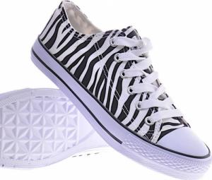 Pantofelek24 Pasiaste trampki damskie ZEBRA /G5-2 3214 T193/ 38 6
