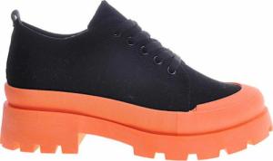 Czarno pomarańczowe trampki creepersy na platformie /F9-3 11324 T597/ 40 1