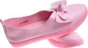 Pantofelek24 Różowe wkładane trampki slip on z kokardą /B6-2 10833 S190/ 38 7