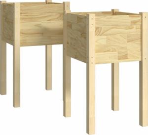 vidaXL Donice ogrodowe, 2 szt., 40x40x70 cm, lite drewno sosnowe 2