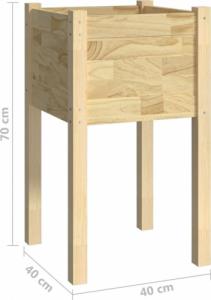 vidaXL Donica ogrodowa, 40x40x70 cm, lite drewno sosnowe 7