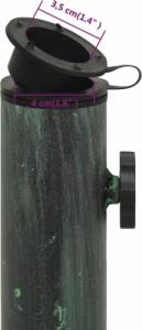 vidaXL Podstawa pod parasol, zielona, 44x44x31 cm, żeliwo 8