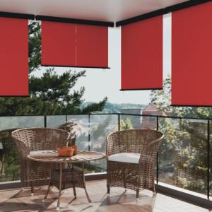 vidaXL Markiza boczna na balkon, 160 x 250 cm, czerwona 1