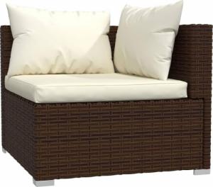 vidaXL 3-cz. zestaw wypoczynkowy do ogrodu, poduszki, rattan PE, brąz 5