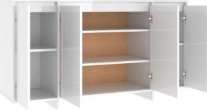 vidaXL Komoda, biała, wysoki połysk, 135 x 41 x 75 cm, płyta wiórowa 7