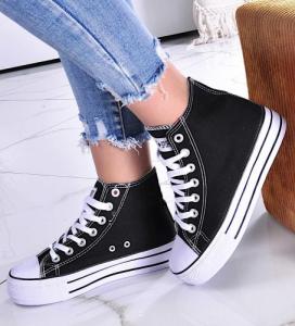 Wysokie czarne trampki na platformie /E8-2 11564 T079/ 37 2