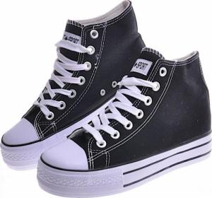 Wysokie czarne trampki na platformie /E8-2 11564 T079/ 37 4