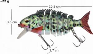 Miracle Fish WOBLER na Szczupaka łamany tonący 10,5 cm 22 g 1