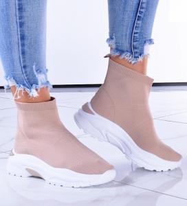 Trampki z wysoką cholewką Khaki /E8-2 11120 W206/ 38 2
