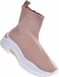 Trampki z wysoką cholewką Khaki /E8-2 11120 W206/ 38 5