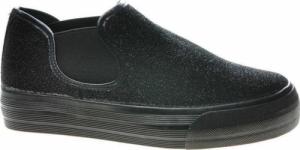 Pantofelek24 Trampki wsuwane damskie CZARNE /C2-2 4994 S089/ 38 3