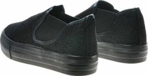 Pantofelek24 Trampki wsuwane damskie CZARNE /C2-2 4994 S089/ 38 6