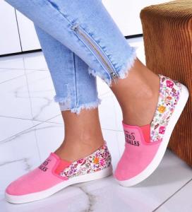 Pantofelek24 Kolorowe damskie tenisówki slip on Różowe /E5-3 4920 S098/ 39 2