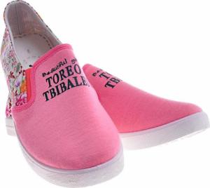 Pantofelek24 Kolorowe damskie tenisówki slip on Różowe /E5-3 4920 S098/ 39 7