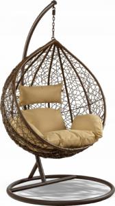 Corciano FOTEL WISZĄCY DALIA TECHNO RATTAN BRĄZ HUŚTAWKA 1
