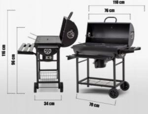 Corciano Grill węglowy Bari ogrodowy beczka półki popielnik 8