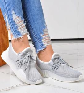 Pantofelek24 Wsuwane damskie buty sportowe Szare /E7-1 10120 S197/ 37 2