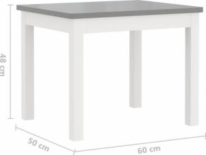 vidaXL vidaXL 3-cz. zestaw dziecięcy, stolik i krzesła, biało-szare, MDF 9