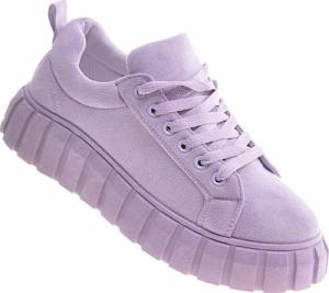 Liliowe trampki damskie creepersy sznurowane /E5-2 11076 S329/ 39 1