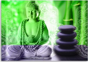 CaroGroup OBRAZ DO SALONU Buddha zielony zen spa 100x70 1