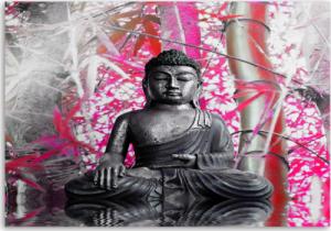 CaroGroup OBRAZ DO SALONU Buddha bambus różowy 100x70 1