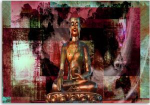 CaroGroup ABSTRAKCJA OBRAZ NA PŁÓTNIE Buddha malowany 100x70 1