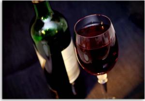 CaroGroup OBRAZ DO RESTAURACJI Czerwone Wino Butelka 100x70 1