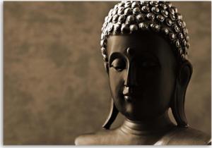 CaroGroup FOTO OBRAZ NA PŁÓTNIE Posąg Buddha brązowy 100x70 1