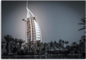 CaroGroup OBRAZ PŁÓTNO Hotel Burdż al-Arab w Dubaju 100x70 1
