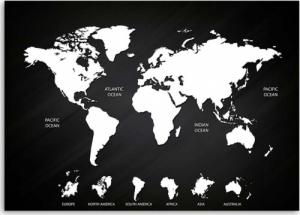 CaroGroup OBRAZ NA PŁÓTNIE Mapa Świata Biuro 100x70 1