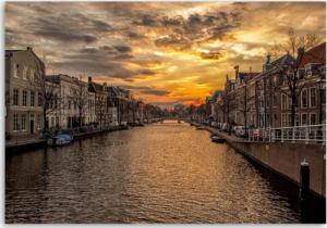 CaroGroup OBRAZ NA PŁÓTNIE Amsterdam rzeka miasto 100x70 1