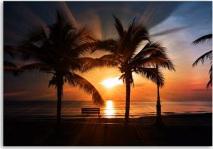 CaroGroup OBRAZ NA PŁÓTNIE Palmy morze zachód słońca 100x70 1