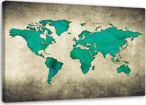 CaroGroup OBRAZ DO BIURA Zielona Mapa Świata 100x70 1