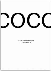 CaroGroup OBRAZ NA PŁÓTNIE Napis Coco Chanel Moda 70x100 1